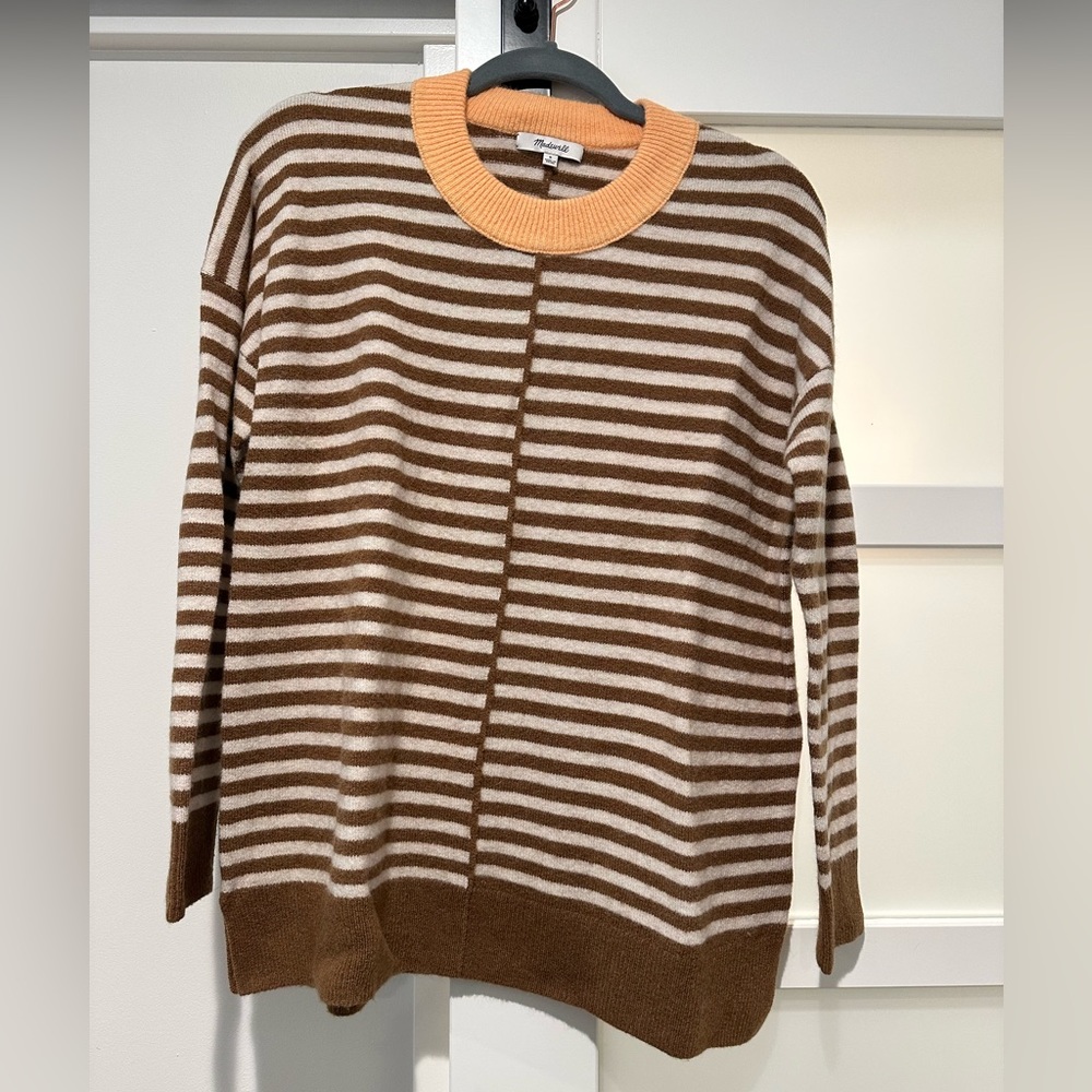Madewell sweater. Small. Brown and cream stripe. Brand new. Never worn. No tags.